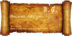 Maczner Géza névjegykártya