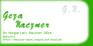 geza maczner business card